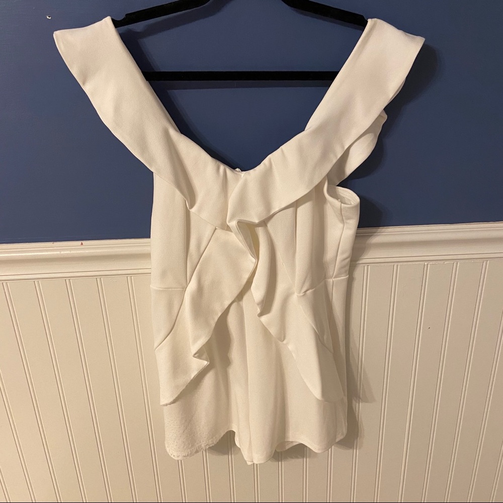 White ruffle romper